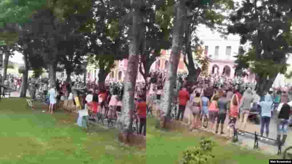 Protesta multitudinaria en Matanzas, en esa provincia se sintió con mayor dureza la escasez de comida y medicamentos y la pésima respuesta del régimen cubano ante la pandemia de Covid-19.